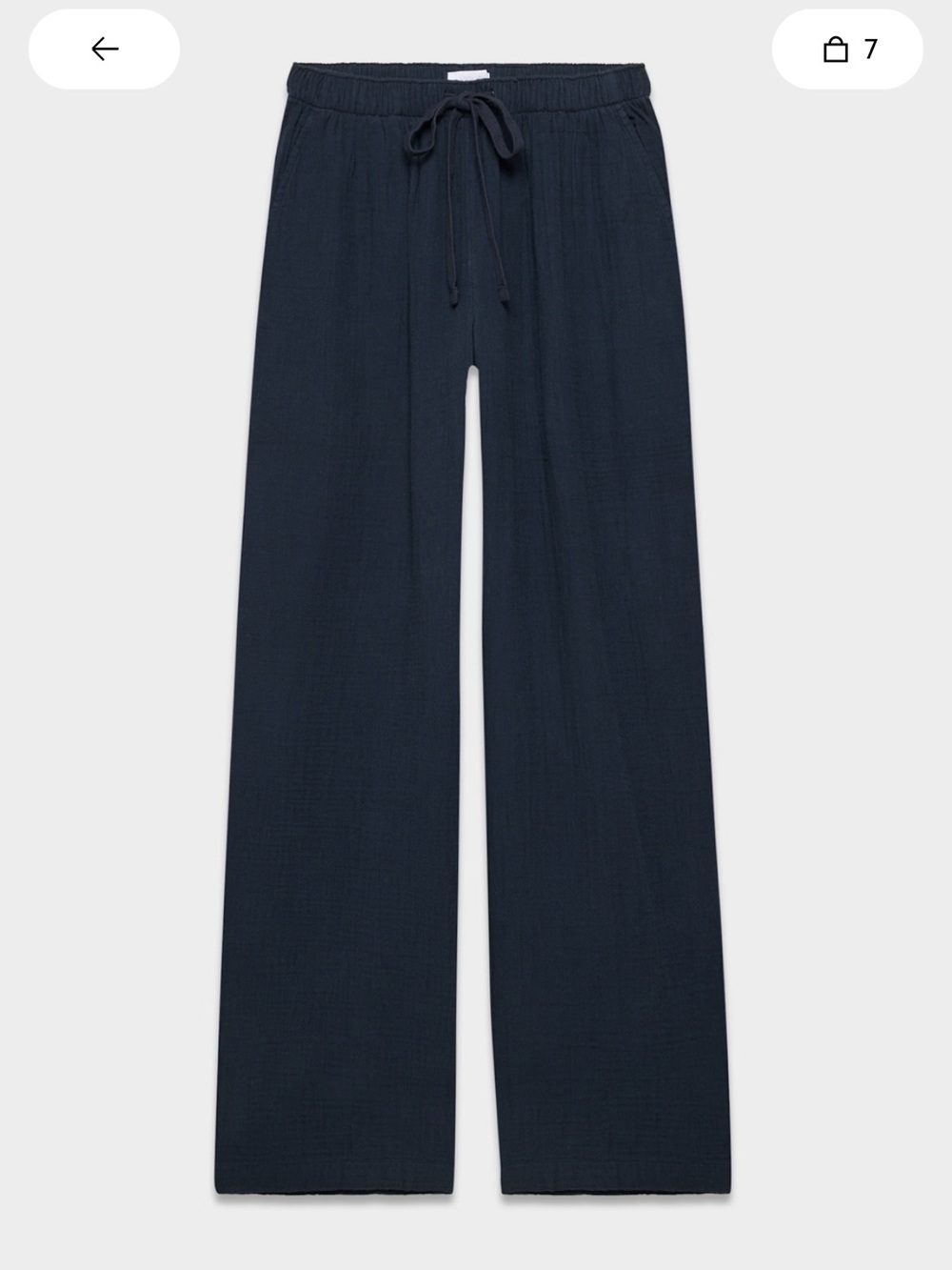 Aritzia Navy Wide-Leg Drawstring Sail Pants